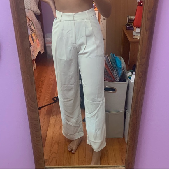 Shein Cream/White Trousers - Picture 2 of 4